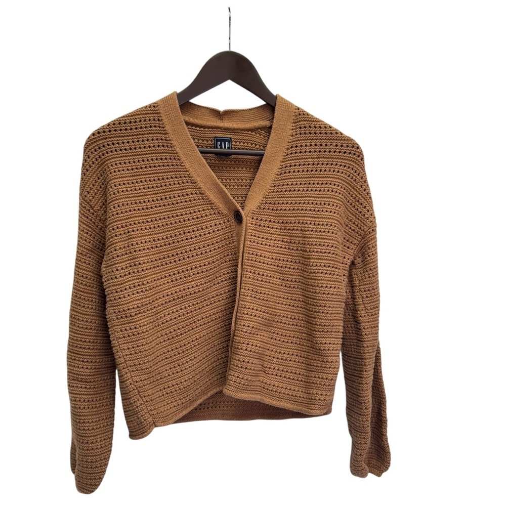 GAP 100% Cotton Cozy Brown Knit Sweater Size M - Picture 2 of 10